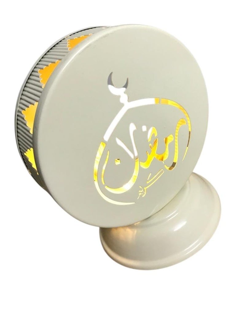Antique Metal Ramadan Lantern with LED Light, Decorative Design with “Ramadan Kareem” Detail, Perfect for Ramadan Home Décor - Image 2